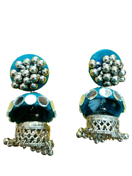 Beads floral jhumka earrings