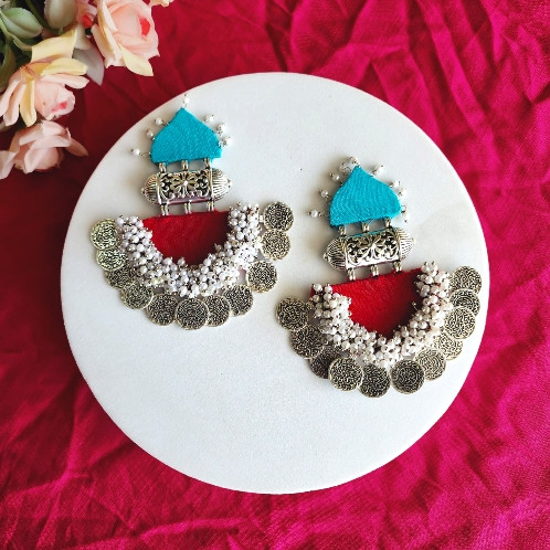 Oxidized Silver Handmade Party wear Earrings