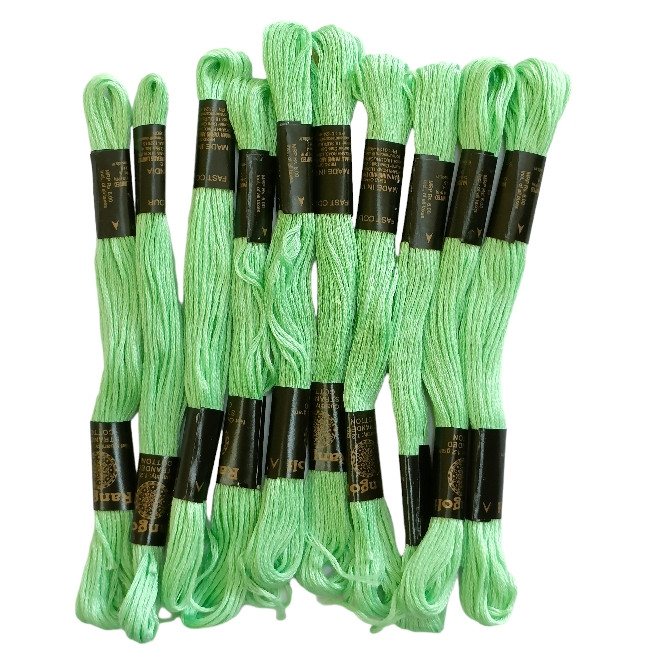 Light Green Cotton Embroidery Thread Threads